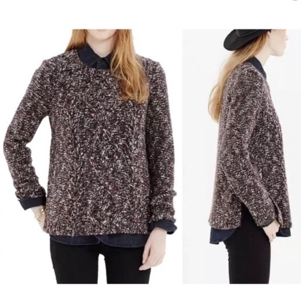Madewell Maroon Marled Knit Sweater Size Medium